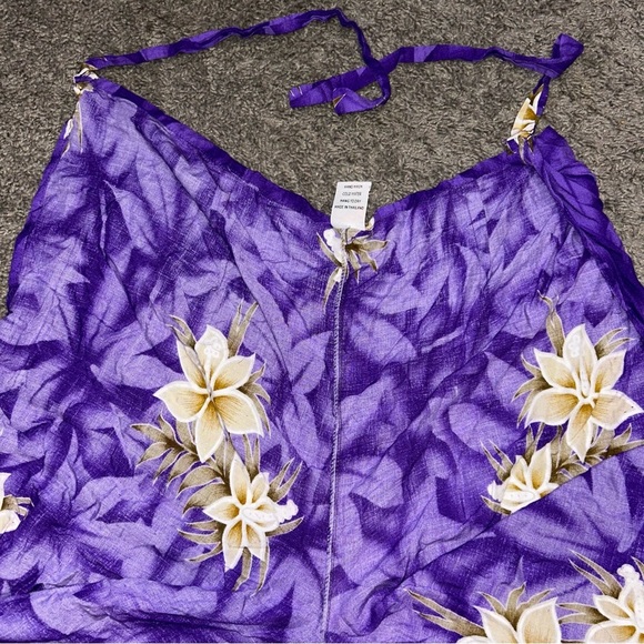 Unity Trading Purple Hawaiian Tie Wrap Pants - Picture 5 of 6